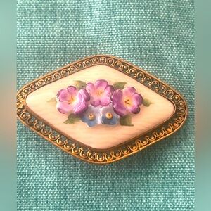 CZECH hand painted brooch